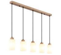 Suspension LED pour salle à manger, hauteur réglable, bois marron, H 120 cm