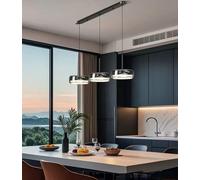 Suspension LED pour Salle à Manger, suspendue en verre de cristal à LED moderne, lustres Dimmable avec télécommande, hauteur réglable pour cuisine île bureau salle à manger cuisine (A3lampe)
