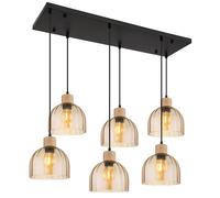 Suspension LED pour salon, réglable en hauteur, métal noir, H 130 cm