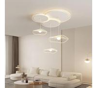 Suspension LED Restaurant D’intérieur Lustre Dimmable Moderne Feuille De Lotus Style Lampe Design Créatif Acrylique Abat-Jour Lumière Réglable en Hauteur Chambre Salon Bar Bureau