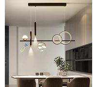 Suspension LED Restaurant Lampe Suspendue Avec Télécommande Dimmable Light Luxe Nouveau Lustre Créatif En Plumes Avec Projecteur Lampe De Table À Manger Rectangulaire Salon Bar Bureau LED Plafonnier