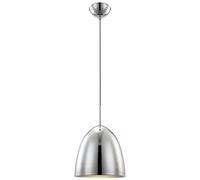 Suspension LED Rétro Lampe à suspendre Lampe de table à manger Lampe de cuisine argentée, aluminium chromé, 7W 630Lm blanc chaud, DxH 25 x 132 cm
