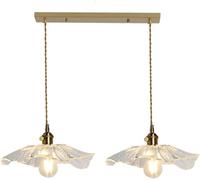 Suspension LED rétro, luminaire créatif en Forme de Feuille de Lotus avec RT en Verre et Laiton, pour Salon, Chambre, Salle à Manger, Chambre d'enfant, plafonnier Blanc KY Star