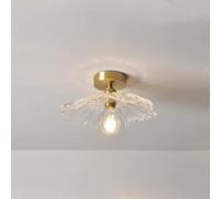 Suspension LED rétro, luminaire créatif en Forme de Feuille de Lotus avec RT en Verre et Laiton, pour Salon, Chambre, Salle à Manger, Chambre d'enfant, plafonnier Blanc KY Star