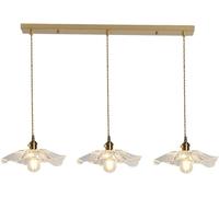 Suspension LED rétro, luminaire créatif en Forme de Feuille de Lotus avec RT en Verre et Laiton, pour Salon, Chambre, Salle à Manger, Chambre d'enfant, plafonnier Blanc KY Star