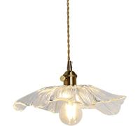 Suspension LED rétro, luminaire créatif en Forme de Feuille de Lotus avec RT en Verre et Laiton, pour Salon, Chambre, Salle à Manger, Chambre d'enfant, plafonnier Blanc KY Star