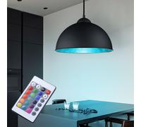 Plafonnier suspendu DIMMABLE salon télécommande suspension or noir dans un ensemble comprenant des ampoules LED RVB