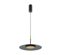 Suspension LED Ronde Ø 35 Cm Ronde En Noir Or 3000 K Chaud