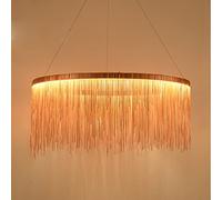 Suspension LED ronde à pampilles, lustre à tambour à chaîne, plafonnier décoratif de luxe pour salon, hôtel, chambre à coucher, salle à manger, or rose + 3 lumières de couleur-60 cm 40 W interesting