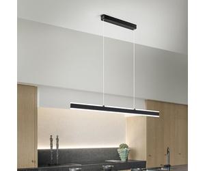 Suspension LED Série 6998 en Aluminium Noir 48W 3648lm CCT Variable Dimmable Diffuseur Satiné 121,6 cm - Perenz luminaire moderne d'intérieur