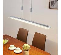 Suspension LED Sladja Lindby, dimmable, argenté, Salon / Salle à manger, Verre, Moderne