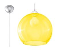 Suspension LED - Sollux - BALL E27 - Jaune - Métal et Verre - Design Moderne Loft