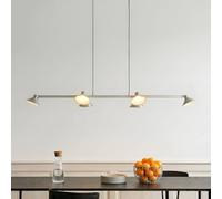Suspension LED Steve Lucande, dimmable, gris, Salon / Salle à manger, Métal, Moderne
