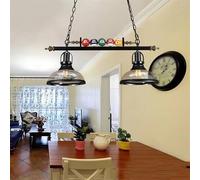 Suspension LED Style Nordique pour Table de Billard, décoration intérieure, éclairage rétro Industriel pour Restaurant et café (2 têtes)