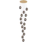 Suspension LED surdimensionnée pour escalier, luminaires Suspendus créatifs, lustres à Longueur réglable, plafonniers Modernes pour Villas et Cages d'escalier (Taille : 15 Boules, Couleur :