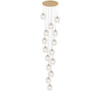 Suspension LED surdimensionnée pour escalier, luminaires Suspendus créatifs, lustres à Longueur réglable, plafonniers Modernes pour Villas et Cages d'escalier (Taille : 15 Boules, Couleur :