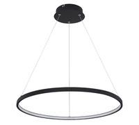 Suspension LED Suspension table à manger anneau noir LED Salon suspendu, 1x 29W 1300lm 3000K, DxH 60x120 cm