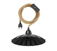 Suspension LEKA Abat-jour avec bord ondulé 245mm Ø Câble de chanvre