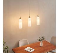 Suspension Leonora dorée verre opale cannelé E14 | Verre opale blanc cannelé, finition dorée, culot E14, lumière douce, idéale seule ou en composition