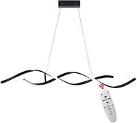 Suspension Light Modern Dimmable Wave Shape Pendentif Lighting Télécommande Luminaire Fixture for Kitchen Island Living Room Fashion Hanging Light White