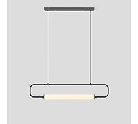 Suspension linéaire à Anneau Long, Lampe Suspendue Ultra-Fine en métal avec Abat-Jour en Acrylique, LED Moderne - 3000 K, éclairage décoratif pour Restaurant