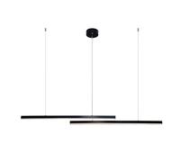 Suspension linéaire à longue bande, lampe suspendue rectangulaire en métal avec abat-jour en acrylique, design DIY, lampes à suspension LED modernes - 4000 K, lampes noires pour salle à manger Beauty