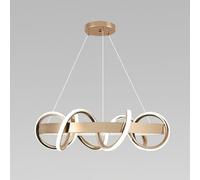 Suspension Linéaire Dorée, Lampe Suspendue Annulaire En Métal Avec Abat-Jour En Acrylique, Luminaire Suspendu Pour Salle À Manger, Lustre Led Moderne - 60 W - 3 Modes de Couleur, Plafonnier Minimalist