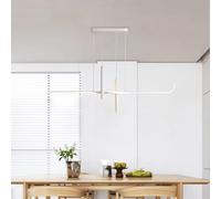 Suspension linéaire Lustre LED minimaliste Éclairage de plafond Lampe suspendue à intensité variable avec télécommande Lustres à longue bande pour table à manger Bureau Cuisine Îlot Étoile de