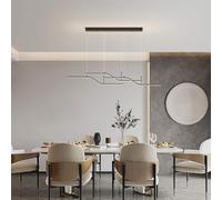 Suspension Linéaire Moderne Dorée, Lustre Led 41 W À Intensité Variable Avec Télécommande, Suspension Linéaire À 3 Lumières Pour Cuisine, Salle À Manger Ou Restaurant, Noir/2