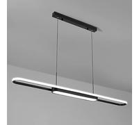 Suspension linéaire Noire, Lampe Suspendue Ultra-Fine en métal avec Abat-Jour en Silicone, Lampe Suspendue à Bande de 120 cm de Long, LED Moderne 70 W, éclairage d'îlot de Cuisine
