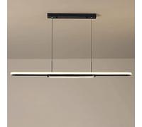 Suspension linéaire Noire, Lampe Suspendue Ultra-Fine en métal avec Abat-Jour en Silicone, Lampe Suspendue à Bande de 120 cm de Long, LED Moderne 70 W, éclairage d'îlot de Cuisine