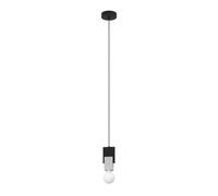 Suspension LOBATIA E27 1X40W en acier et bois noir D105mm