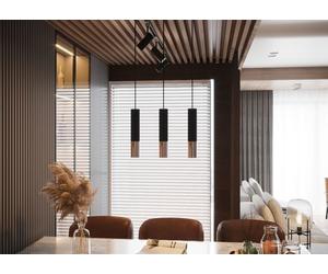 Suspension LOOPEZ 3L GU10 LED Moderne Loft BOHO Design Couloir -Noir/Cuivre