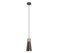 Suspension LOSALOMAS GU10 1X4,5W en acier café et laiton brossé D135mm