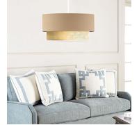 Suspension Loughborough E27 hauteur 70 cm beige - jaune