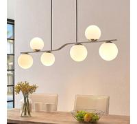 Suspension luminaire Avalyn Lindby, dimmable, gris, Salon / Salle à manger, Verre, Moderne, Suspension
