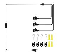 Suspension Luminaire avec Prise, 3 Lampe Suspendue avec Prise et Interrupteur, Douille E27 avec Câble de 4,5 m, E27 Lampe Suspension pour Salle à Manger, Salon, Chambre, Cuisine (Sans Ampoule)