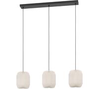 Suspension Luminaire Belgrave,Lampe De Plafond Suspendue Au Style Japonais,Lustre Pour Salle À Manger À 3 Lampes,Métal Et Papier En Blanc,Certifiée Fsc,Douille E27,88 Cm