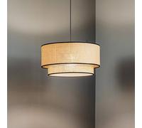 Suspension luminaire Boho jute & black Duolla, dimmable, marron, Salon / Salle à manger, Textile / Tissu / Soie, Suspension en Tissu