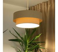 Suspension luminaire Boho Maco Design, dimmable, beige, Salon / Salle à manger, Textile / Tissu / Soie, Suspension en Tissu