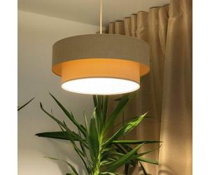 Suspension luminaire Boho Maco Design, dimmable, beige, Salon / Salle à manger, Textile / Tissu / Soie, Suspension en Tissu