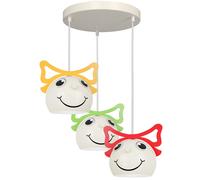 Suspension Luminaire Chambre D'Enfant Blanc Multicolore 3x E27 Verre Métal Lampe