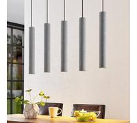 Lindby Suspension en béton Concretto à intensité variable (Moderne) Gris e. a. pour Salon & Salle manger (à 5 lampes, GU10) Luminaire Lampe Plafond Plafonnier