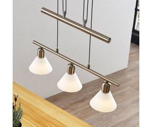 Suspension luminaire Delira Lindby, dimmable, gris, Salon / Salle à manger, Métal, Moderne, Suspension