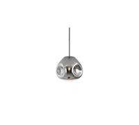 Leitmotiv - Suspension luminaire design verre Blown small - Gris chromé - Blown Gris G
