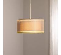 Suspension luminaire Duo Den Light Maco Design, dimmable, beige, Salon / Salle à manger, Textile / Tissu / Soie, Suspension en Tissu