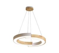 Suspension Luminaire En Aluminium Blanc Bois LED CRI80 H 112 Cm