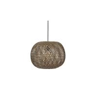 Suspension luminaire en bambou et fer multicolore - diametre 45 x hauteur 35 cm-PEGANE- Multicolore
