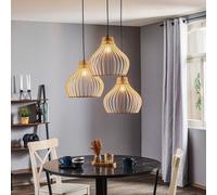 Suspension luminaire en bois Barrel TEMAR LIGHTING, dimmable, bois clair, Salon / Salle à manger, Bois, Maison de campagne / Rustique, Suspension
