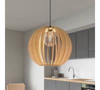 Suspension luminaire en bois Clay Envostar, dimmable, bois clair, Salon / Salle à manger, Bois, Scandinave, Suspension